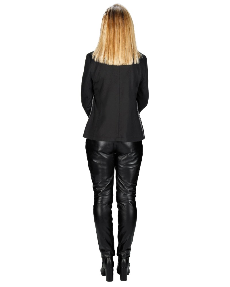 Damen Lederhose Leggings aus Lamnappa Leder Grau Bitte Größe wählen  (Select) Größe 5XL