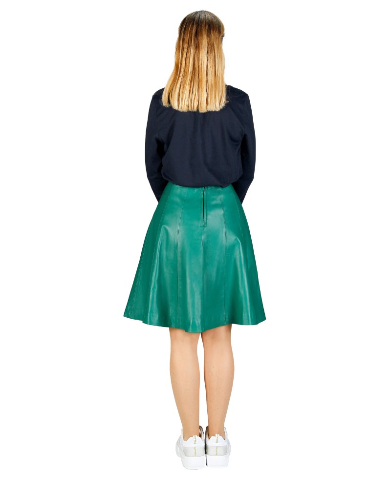 Green skirt leather hotsell